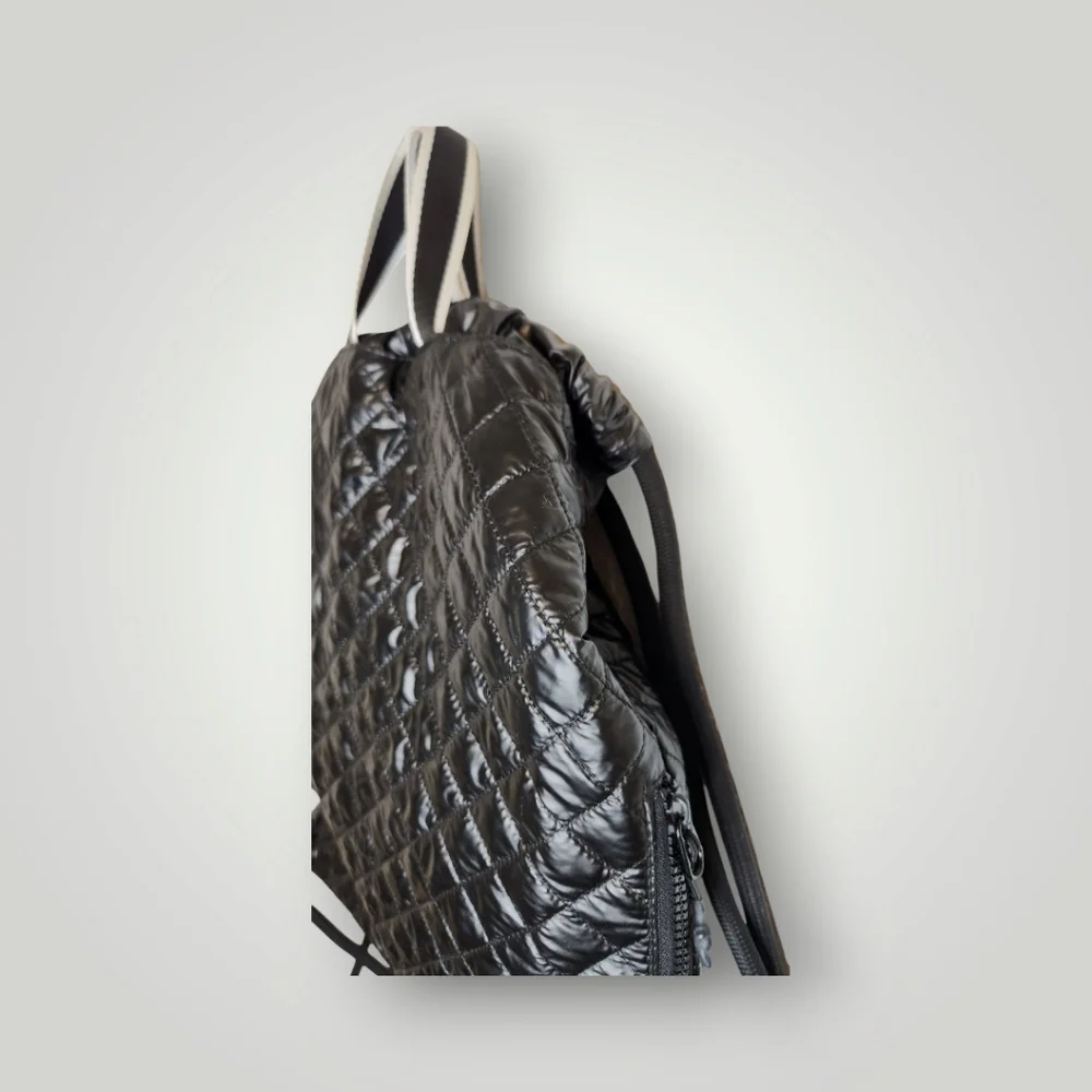 Zyia active quilted drawstring backpack USA Black Bag
